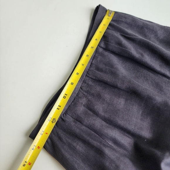 Vtg Women's Linen Midi Skirt ILGWU Black Side Zip USA Sz 12 - Picture 6 of 13